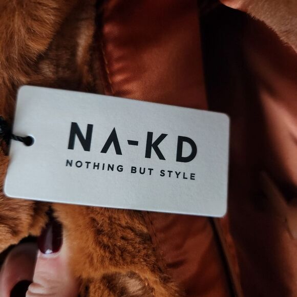 NA-KD Brown Furry Mini Tote Faux Fur Brand New with Tags - Picture 3 of 13